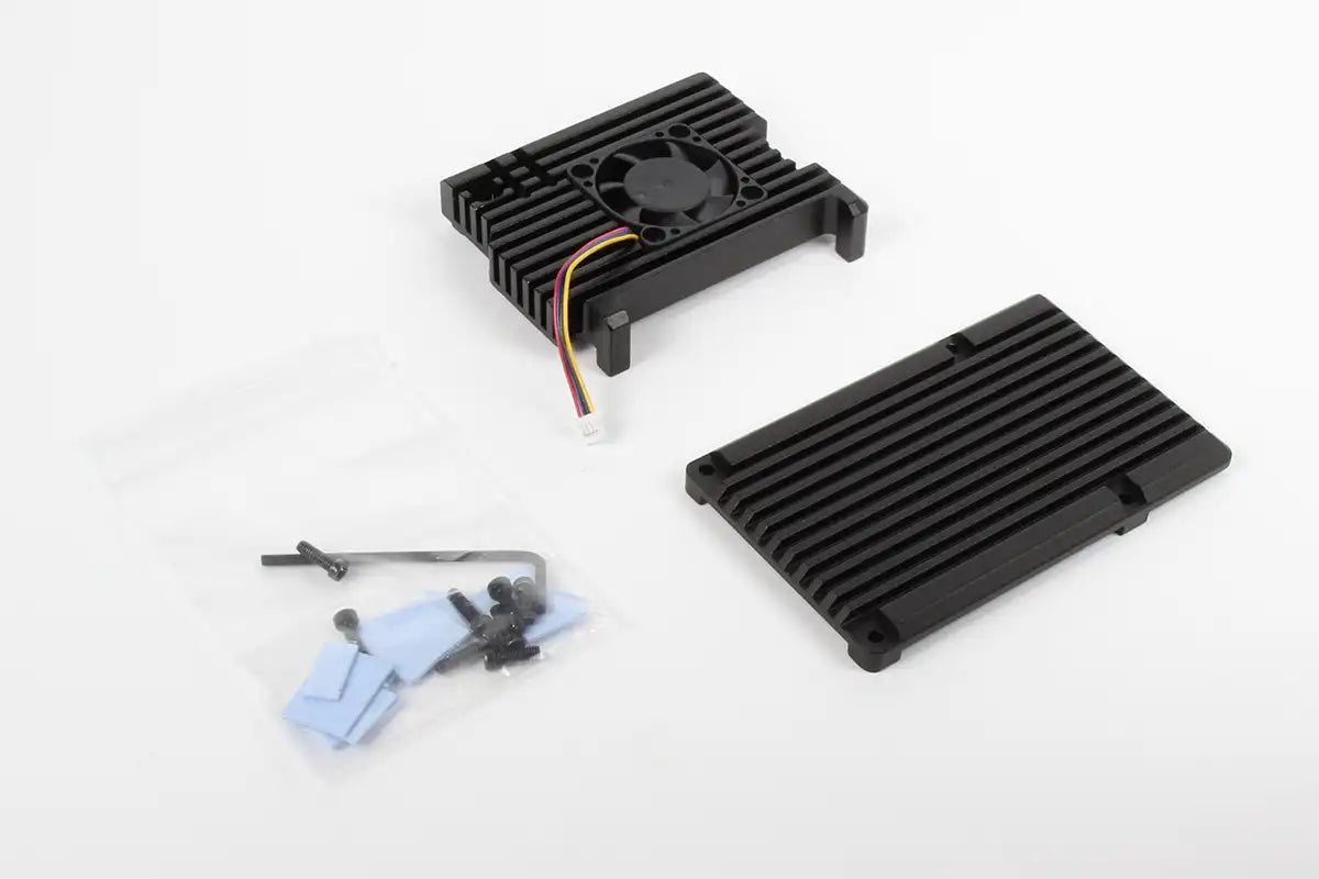 Aluminium Heatsink Case with Single Fan for Raspberry Pi 5