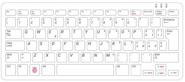 Raspberry Pi Official Keyboard (White/Red) – ITA Layout