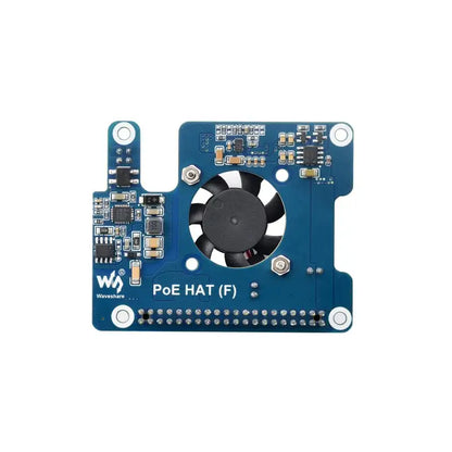 Power Over Ethernet HAT (F) For Raspberry Pi 5 / CM 5, High Power, Onboard Cooling Fan, With Metal Heatsink, Supports 802.3af/at network standard
