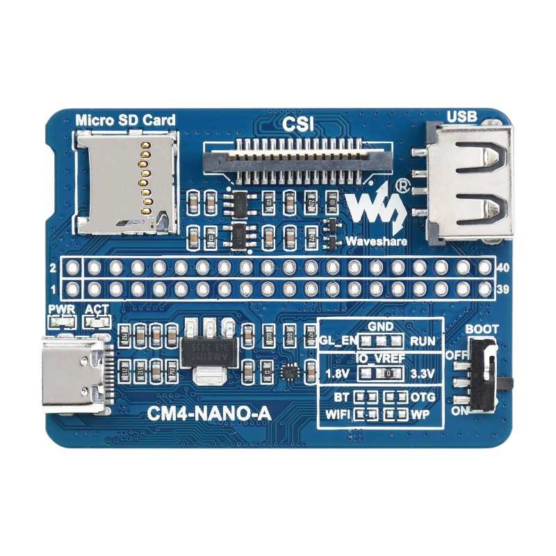 Nano Base Board (A) for Raspberry Pi Compute Module 4, Same Size as the CM4