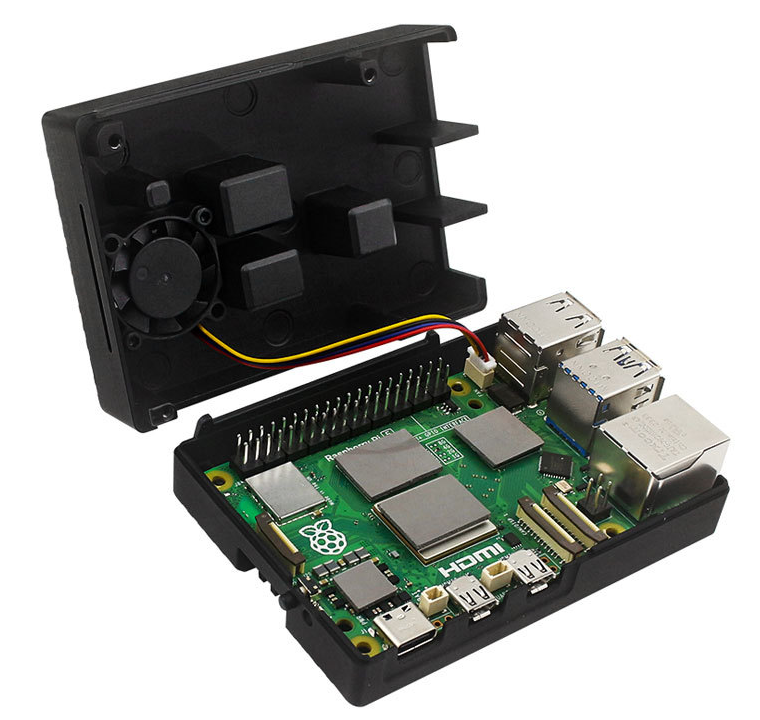 Custodia In Lega Di Alluminio Per Raspberry Pi 5b,Contenitore Protettivo In Metallo Con Dissipatore Di Calore A Raffreddamento Passivo Per Scheda Di Sviluppo
