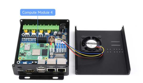 Dual ETH Mini-Computer For Raspberry Pi Compute Module 4(NOT Included), Gigabit Ethernet, 4CH Isolated RS485