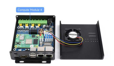 Dual ETH Mini-Computer For Raspberry Pi Compute Module 4(NOT Included), Gigabit Ethernet, 4CH Isolated RS485