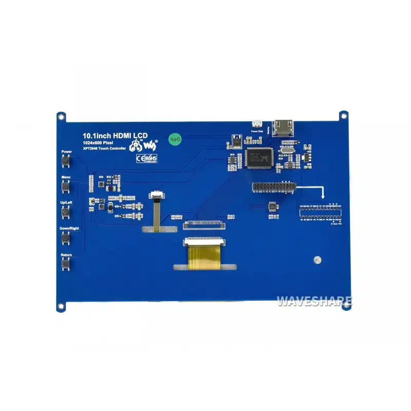 10.1inch Resistive Touch Screen LCD, 1024×600, HDMI, IPS, Supports Raspberry Pi / PC