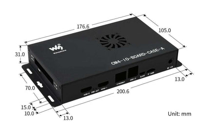 Metal Box (A) for Raspberry Pi Compute Module 4 IO Board, with Cooling Fan