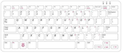 Raspberry Pi Official Keyboard (White/Red) – US Layout