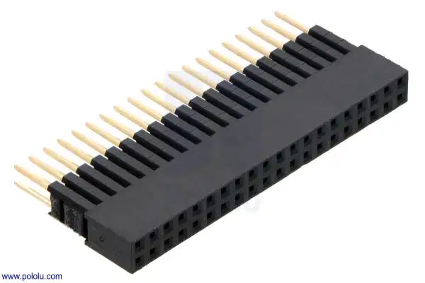 Stackable 0.100″ Female Header with Extra 0.3″ Spacer: 2×20-Pin, Straight