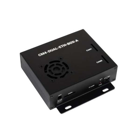 Dual Gigabit Ethernet Mini-Computer Based on Raspberry Pi Compute Module 4 (NOT Included), Metal Case, with Cooling Fan