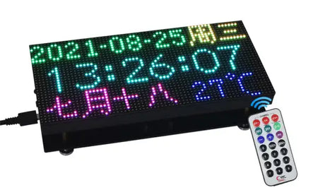 RGB Full-Color Multi-Features Digital Clock for Raspberry Pi Pico, 64×32 Grid, Accurate RTC
