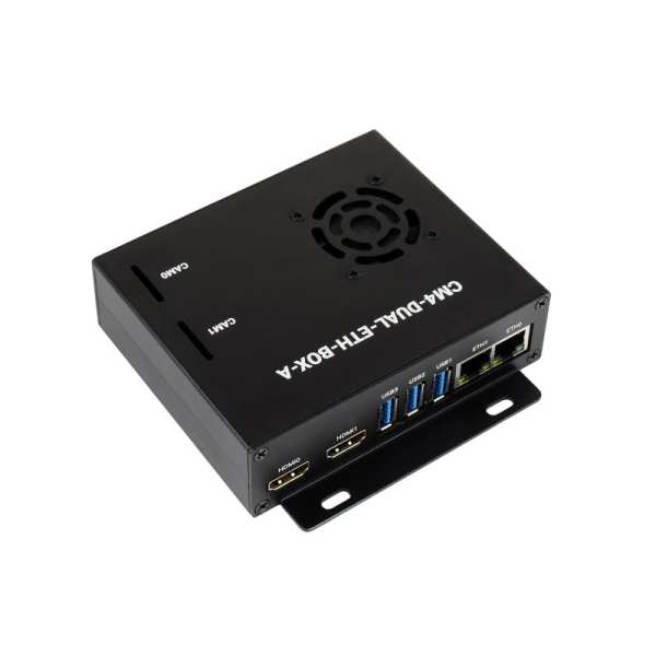 Dual Gigabit Ethernet Mini-Computer Based on Raspberry Pi Compute Module 4 (NOT Included), Metal Case, with Cooling Fan