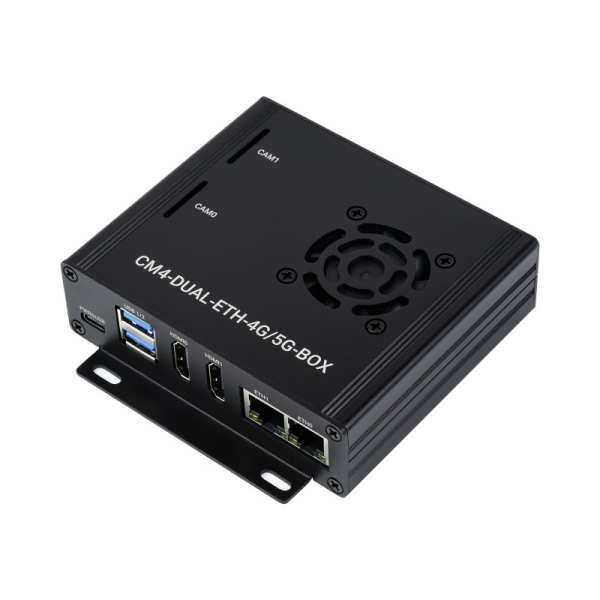 Dual ETH Mini-Computer For Raspberry Pi Compute Module 4(NOT Included), Gigabit Ethernet, 4CH Isolated RS485