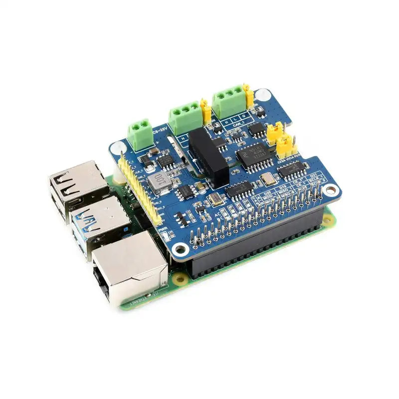 2-Channel Isolated CAN FD Expansion HAT for Raspberry Pi, Multi Protections