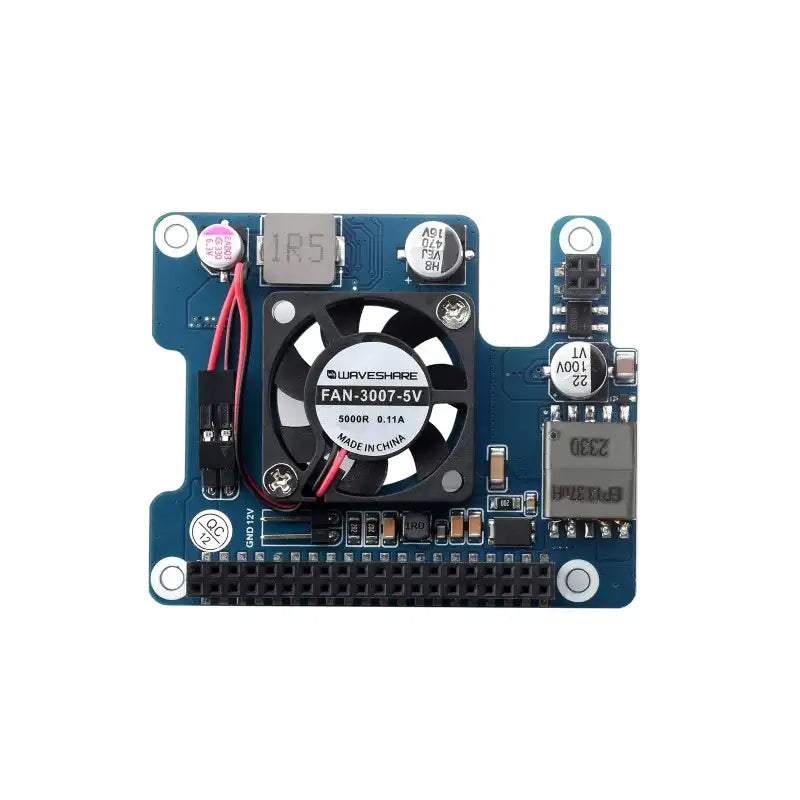 Power Over Ethernet HAT (F) For Raspberry Pi 5 / CM 5, High Power, Onboard Cooling Fan, With Metal Heatsink, Supports 802.3af/at network standard