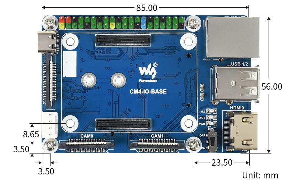 Mini Base Board (B) Designed for Raspberry Pi Compute Module 4