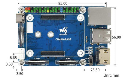 Mini Base Board (B) Designed for Raspberry Pi Compute Module 4