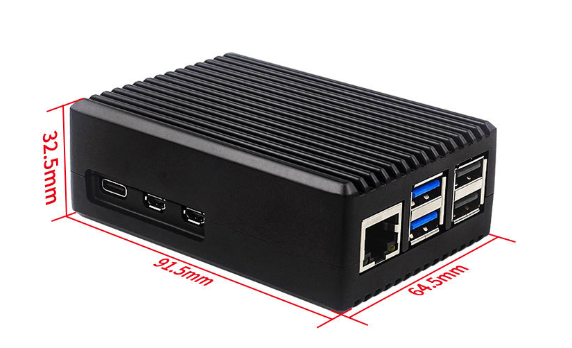 Custodia In Lega Di Alluminio Per Raspberry Pi 5b,Contenitore Protettivo In Metallo Con Dissipatore Di Calore A Raffreddamento Passivo Per Scheda Di Sviluppo