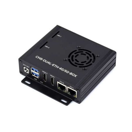 Dual Ethernet Base Board For Raspberry Pi CM5, Supports 4G / 5G Module, Dual 4K Display Outputs And Dual MIPI Interfaces, Onboard 40PIN GPIO Header And Dual USB 3.2 Gen1 Ports, PoE Module Support