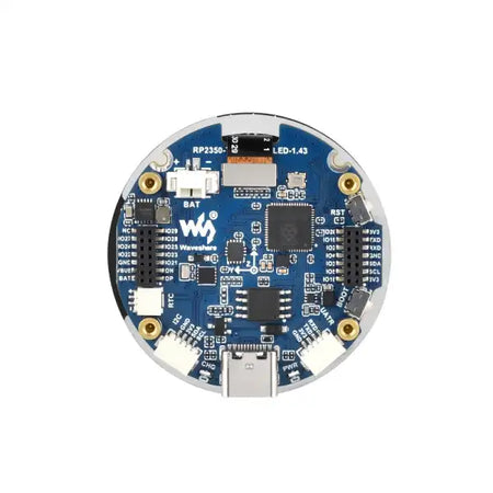 RP2350 1.43inch AMOLED Display Development Board, 466×466, SPI Interface Round Display, Onboard Accelerometer And Gyroscope Sensor, RTC Chip