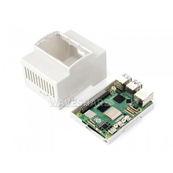 DIN rail ABS Case for Raspberry Pi 5, large inner space, injection moduling