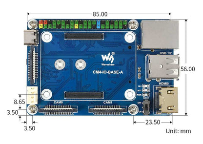 Mini Base Board (A) Designed for Raspberry Pi Compute Module 4