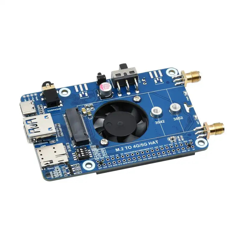 SIM7600G-H M.2 4G HAT for Raspberry Pi, LTE CAT4 High Speed, 4G/3G/2G, GNSS, Global Band