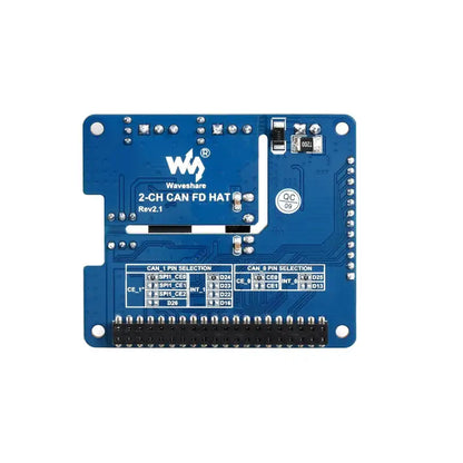 2-Channel Isolated CAN FD Expansion HAT for Raspberry Pi, Multi Protections