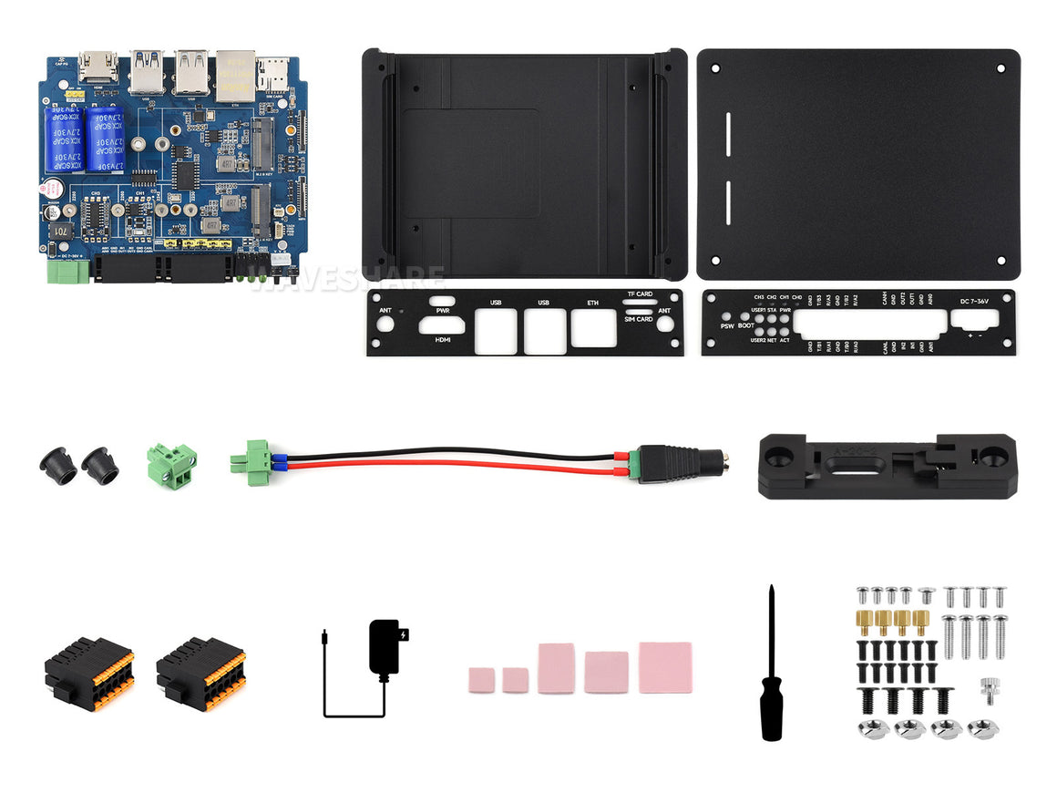 Industrial Computer For Raspberry Pi Compute Module 5 (NOT included), 1000M Ethernet RJ45 port, Supports RS485 And 4G/5G Communication