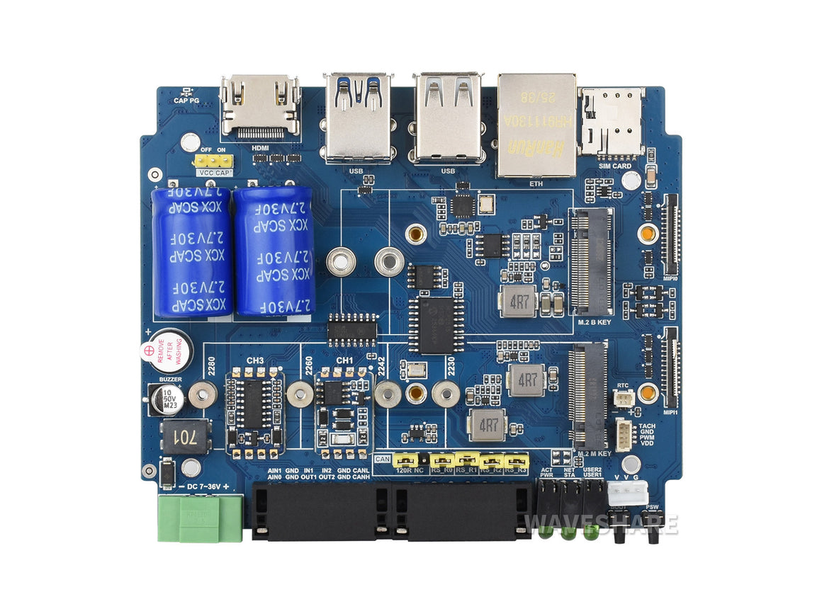 Industrial Computer For Raspberry Pi Compute Module 5 (NOT included), 1000M Ethernet RJ45 port, Supports RS485 And 4G/5G Communication