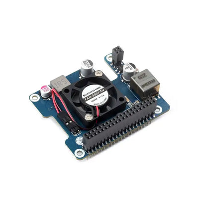 Power Over Ethernet HAT (F) For Raspberry Pi 5 / CM 5, High Power, Onboard Cooling Fan, With Metal Heatsink, Supports 802.3af/at network standard
