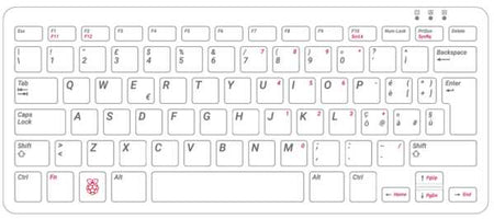 Raspberry Pi Official Keyboard (White/Red) – ITA Layout