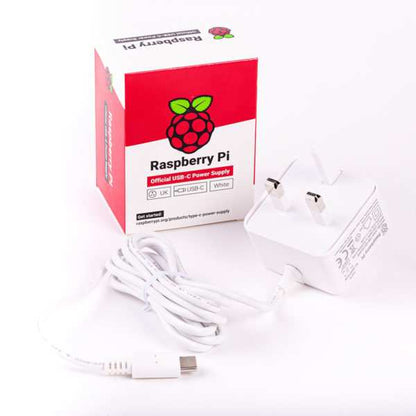 Raspberry Pi 4 Official Power Supply (5.1V – 3A) White with UK Plug